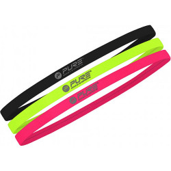Pure2Improve Head Bands Set Of 3 Pcs - Neon Pink And Neon Yellow