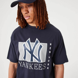NEW ERA New York Yankees MLB Team Wordmark Navy Oversized T-Shirt Blue