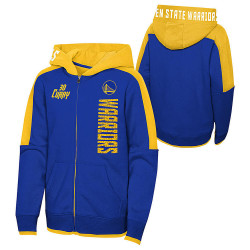 OUTER STUFF NBA POST UP CLRBLK FULL ZIP HOOD GOLDEN STATE WARRIORS CURRY STEPHEN BLUE