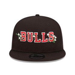New Era NBA Chicago Bulls Flower Wordmark Black 9FIFTY Snapback Cap