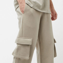 Sean John SJ Script Logo Peached Slit Sweatpants - sand