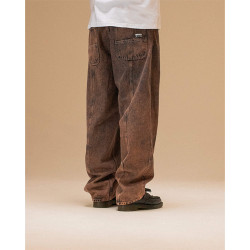 Džínsy Jacker 3 Stripes Dyed Denim Baggy hnedé