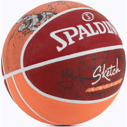 Basketbalová lopta Spalding Sketch Dribble Basketball (veľkosť 7) červená
