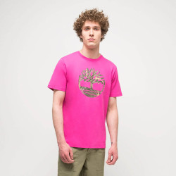 Timberland SS Tree Logo Camo Tee - pink