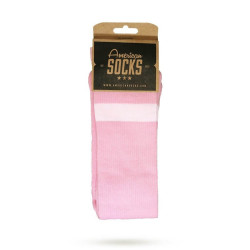 American Socks Mid High Bubblegum Pink / White - White