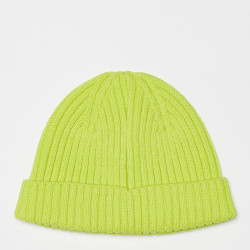 Sean John Script Logo Rib Knit Short Beanie Bright Yellow