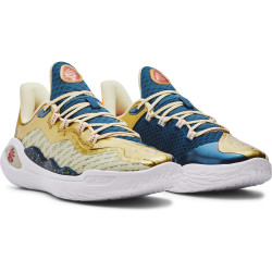 Under Armour Unisex Curry 11 'Championship Mindset' Basketball Shoes Lemon Ice/Metallic Gold/Red
