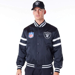 Bunda bomber NEW ERA Las Vegas Raiders NFL Satin Black Bomber Jacket čierna