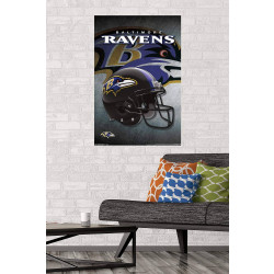 Plagát NFL Poster Baltimore Ravens Helmet