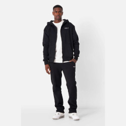 Sixth June Essentiel Bitone Zip Up Hoodie Black