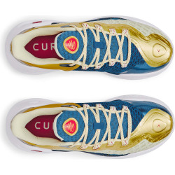 Under Armour Unisex Curry 11 'Championship Mindset' Basketball Shoes Lemon Ice/Metallic Gold/Red