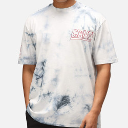 Re:Covered NFL Giants Ny Helmet Dark Blue Tie Dye Relaxed T-Shirt