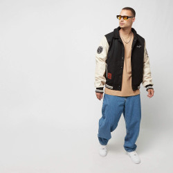 Sean John SJ Script Logo Retro Car College Jacket black/light beige