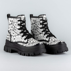 Buffalo Aspha Rld Laceup Mid Black Aop