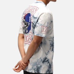 Re:Covered NFL Giants Ny Helmet Dark Blue Tie Dye Relaxed T-Shirt