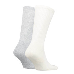 Levis Unisex Tonal Logo Regular Cut (2-Pack) Crew Sock Marshmellow/Light Grey Mel