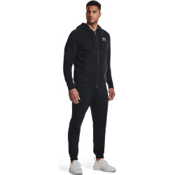 Under Armour Men's UA Essential Fleece Full-Zip Hoodie Black / White