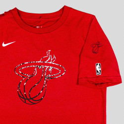 Nba Nike Essential Ss Cc Tee 8-20 Miami Heat Bordeaux