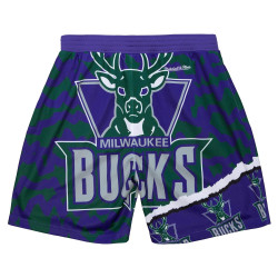 Mitchell & Ness NBA JUMBOTRON 2.0 SUBLIMATED SHORTS MILWAUKEE BUCKS PURPLE / GREEN