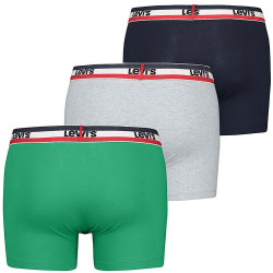 Levis Men Sprtswr Logo Boxer Brief 3P Green / Grey / Navy