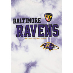 Pánske tričko RECOVERED X NFL Baltimore Ravens fialovo-biele batikované