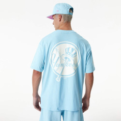 Unisex tričko New Era New York Yankees MLB Pastel Blue Oversized T-Shirt modré