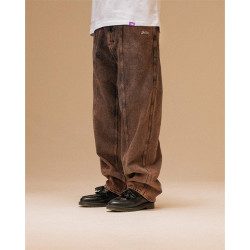 Džínsy Jacker 3 Stripes Dyed Denim Baggy hnedé