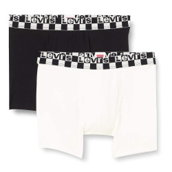 Levis Men Checkerboard Wb Boxer Brief 2P White/Black
