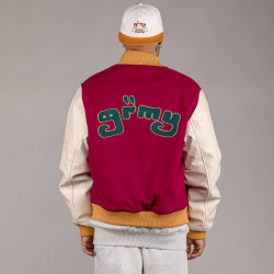 Grimey Wear Lust Mantra Wool Baseball Jacket Wine