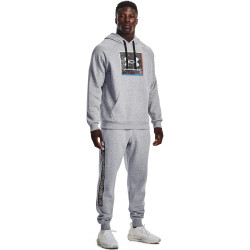 Under Armour Men's UA Rival Fleece Graphic Joggers Mod Gray Light Heather / Black