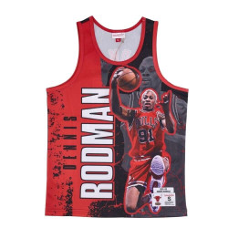 Mitchell & Ness NBA Player Burst Mesh Tank Bulls Dennis Rodman Chicago Bulls Dennis Rodman Scarlet