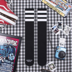 American Socks Ponožky Back In Black Knee High Black