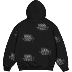 Mikina Jacker Skeleton Hoodie Garment Dyed čierna