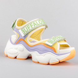 Buffalo Sandal Platform Binary 0 Lavender Multi