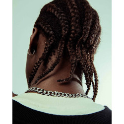 Grimey Wear Back At You Cuban Link Necklace Silver