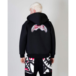 Sprayground Black Sg In My Teeth Scuba Fullzip Hoodie Black
