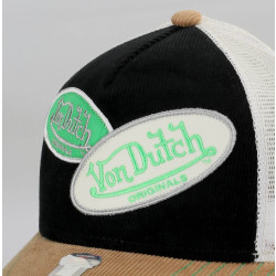 Von Dutch Originals Trucker Russel Multi Oval Patch Cord Black/White