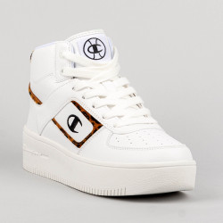 Champion Mid Cut Shoe Foul Play Plat Mid Animalier White