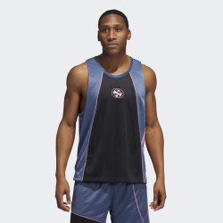 Adidas Men Worldwide Hoops Creator 365 Tank Top Black/Blue