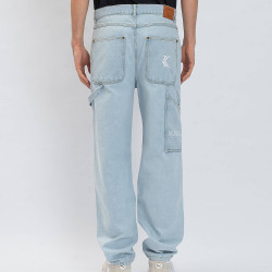 Karl Kani KK Retro Baggy Workwear Heavy Distressed Denim bleached blue