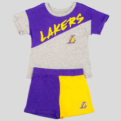 Outer Stuff Super Star Short Set Los Angeles Lakers Grey