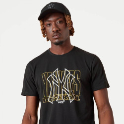 NEW ERA tričko MLB Overlay logo graphic tee NEW YORK YANKEES Black