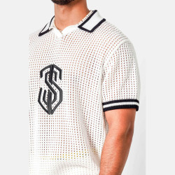 Pletená polokošeľa Sixth June KNITTED Embroidery Polo Shirt biela