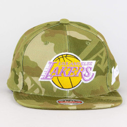 Mitchell & Ness Tonal Camo Stretch Fitted HWC Los Angeles Lakers Green