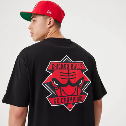 NEW ERA Chicago Bulls NBA Championship Black Oversized T-Shirt Black
