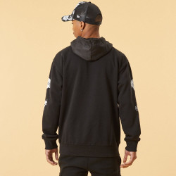 NEW ERA mikiny Distressed sleeve print hoody NBA Multi Logo Black