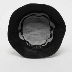 Sean John Script Logo Fake Leather Buckethat Black