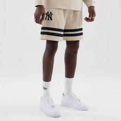 Kraťasy NEW ERA New York Yankees MLB Light Beige Oversized Mesh Shorts béžové
