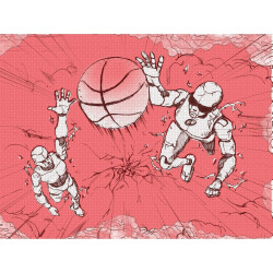 Basketbalová lopta Spalding Sketch Dribble Basketball (veľkosť 7) červená