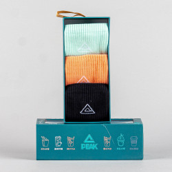 Módne vysoké ponožky PEAK Stretch High Cut Socks 3-pack čierne, mentolové a oranžové